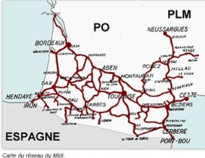 Carte de La Compagnie du Midi (PO)