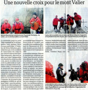 Inauguration de la nouvelle croix du Mont Valier en 2012