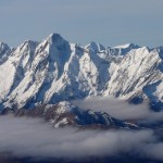 Le Mont Valier et la chaîne sous la neige