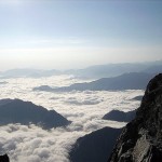 Mont Valier. Mer de nuages vue du sommet